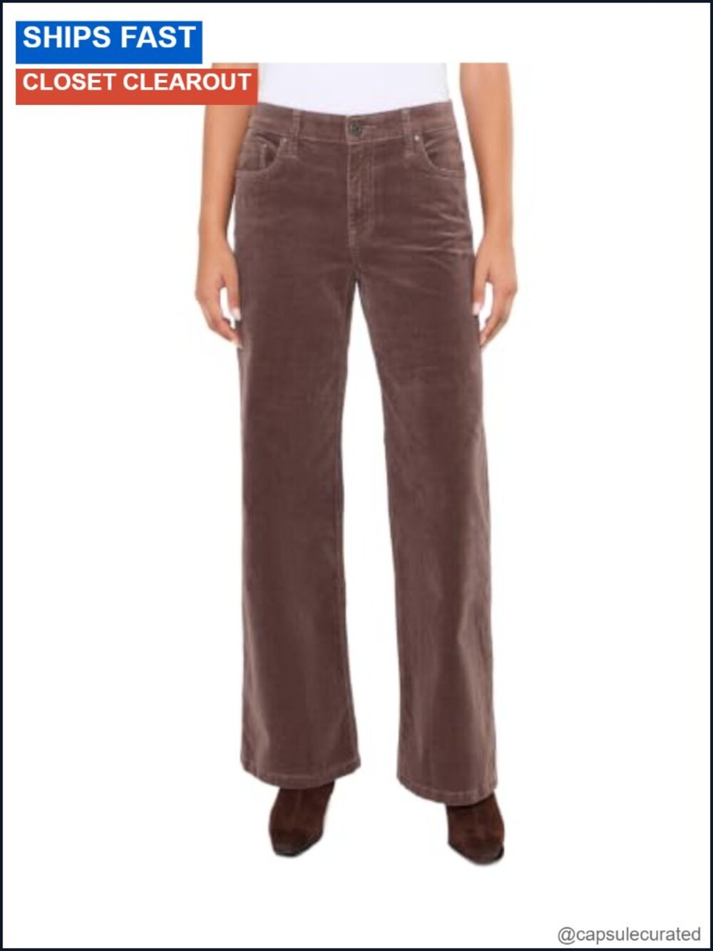 High-Rise Wide Leg Corduroy Jeans Cotton Spandex Fall